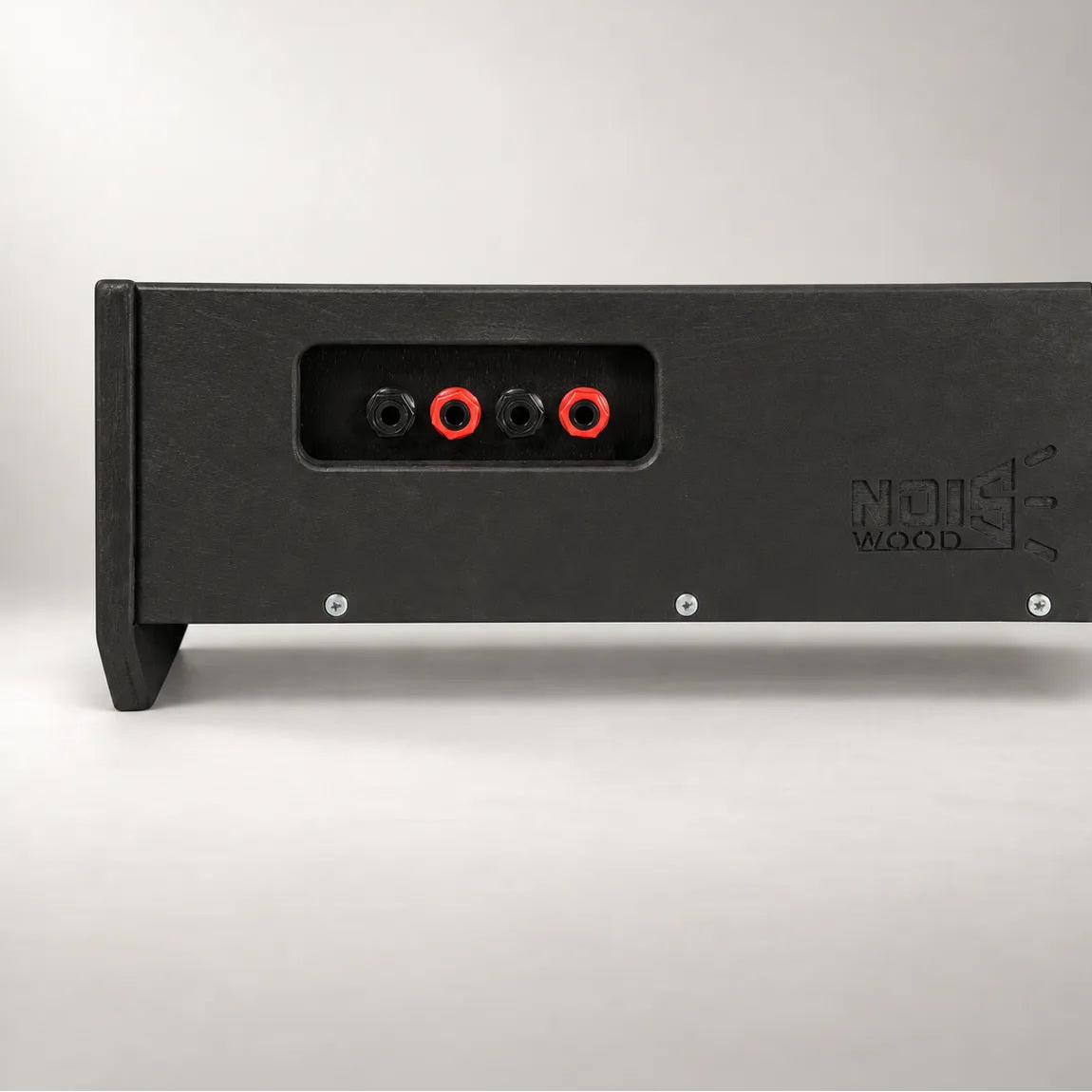 Four TRS jacks in the rear panel of a Core D340/350-QC Stealth Black pedalboard