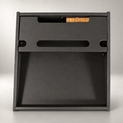 Empty Core D340/350-QC Stealth Black pedalboard seen from above, showing both decks and the cable slots