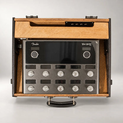 Noisewood Noble D340/450-TM pedalboard seen from above with a Fender Tone Master Pro fitted in the top deck